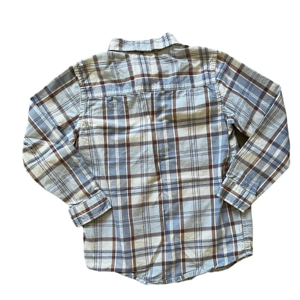Children’s Place Boys Blue Plaid Button Down | 4T